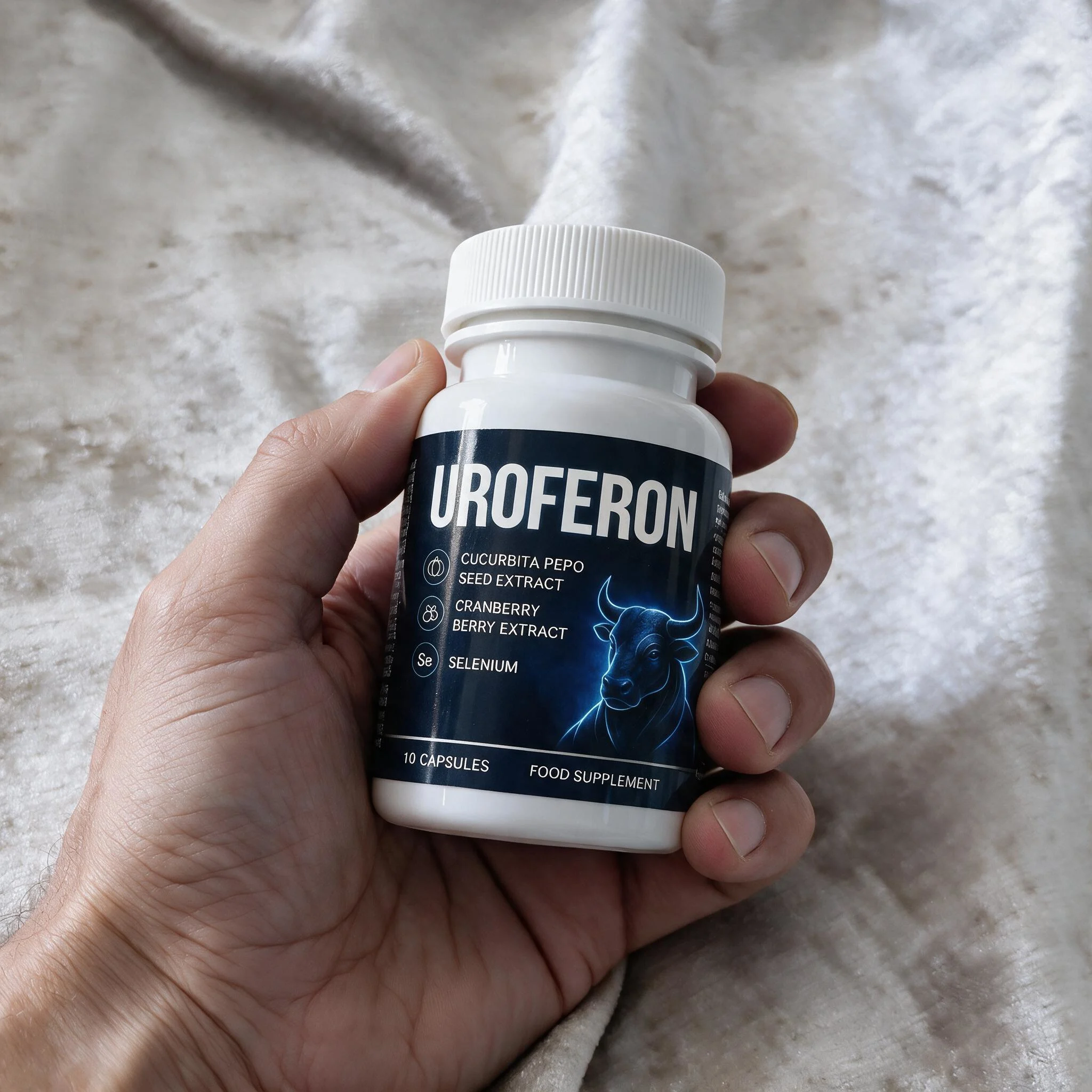 Bote de Uroferon en el salón de un usuario